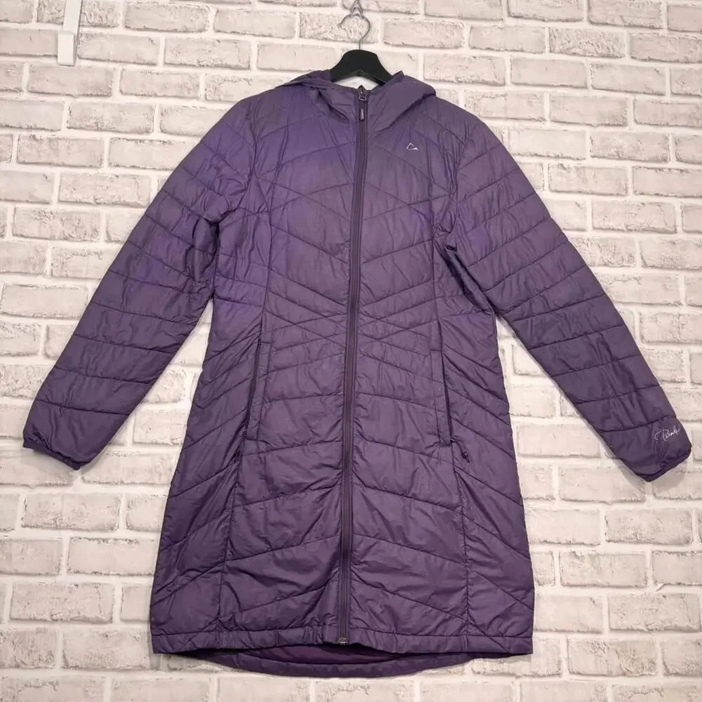 Paradox Lightweight Packable Puffer Jacket Long Purple Women's S - Picture 2 of 7